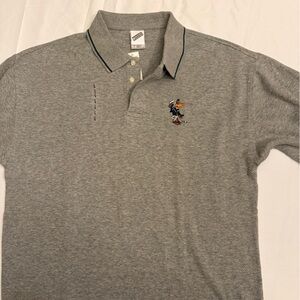 Warner Bros. Gray Polo with Daffy Duck Embroidery and Navy Trim